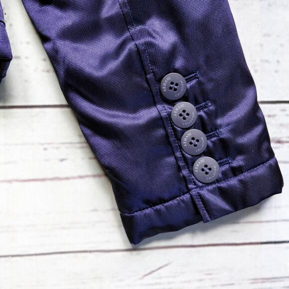 ARMANI COLLEZIONI Padded Purple Nylon Blazer Jacket Size 4 - Picture 7 of 7